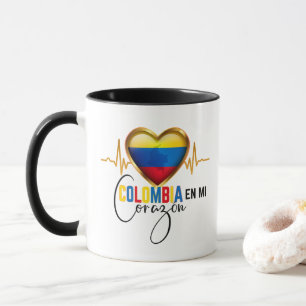 Caneca Colômbia en mi Corazon - Orgulho Colombiano 