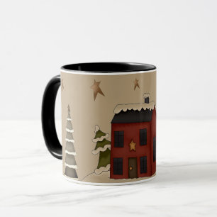 Caneca Colonial Vermelha Primitiva na Neve