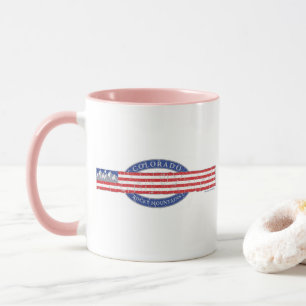 Caneca Colorado-Mountain-and-USA-Flag-Cinzas