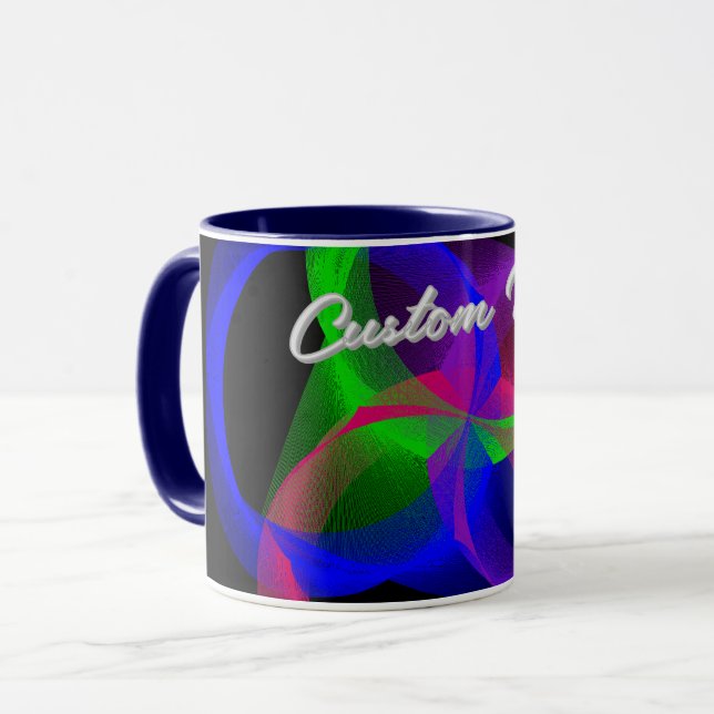 Caneca Colorful Circular Blend Geometric Coffee Mug (Frente Esquerda)