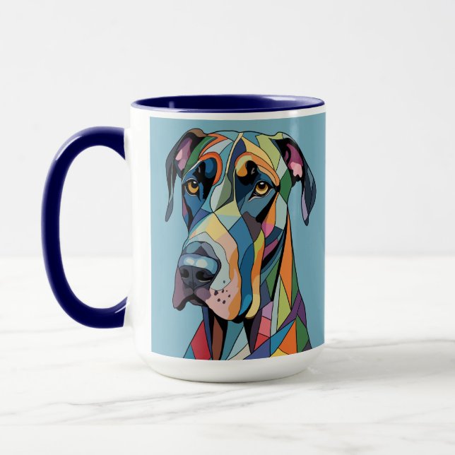 Caneca Colorful Cubist Great Dane  (Esquerda)