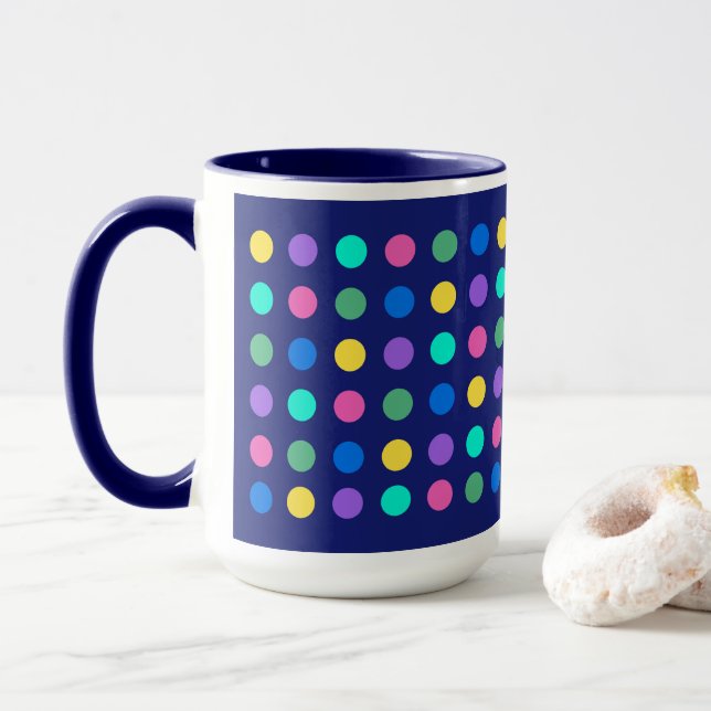Caneca Colorful Geometric Dots Drinkware Design -  (Com Donut)
