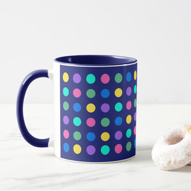 Caneca Colorful Geometric Dots Drinkware Design -  (Com Donut)