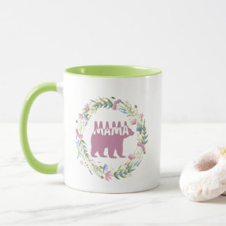 Caneca Colorful Mama Bear Silhouette Art