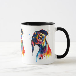 Caneca Colorida Aquarela Dachshund Mug