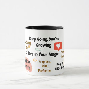 Caneca Colorida de Afirmações Positivas para a Men