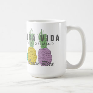 Caneca colorida de Costa Rica Pura Vida do abacaxi
