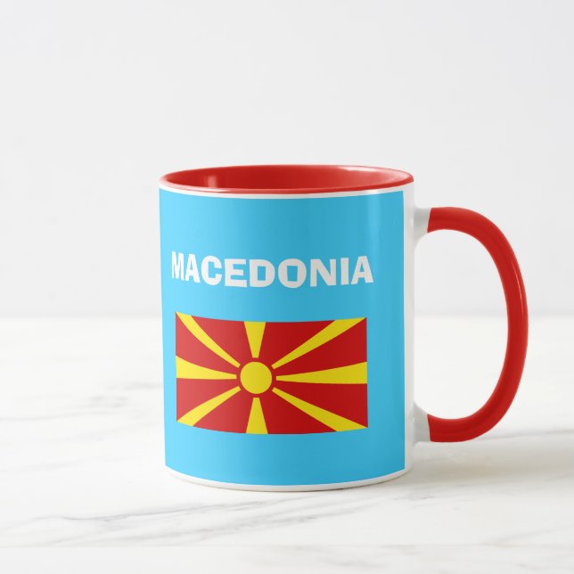 Caneca colorida do código de país de Macedónia (Direita)