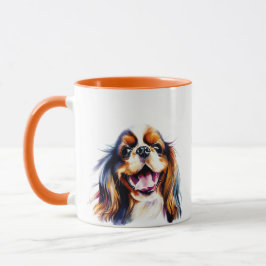 Caneca Colorida e fofa cavaleira Rei Charles Spaniel
