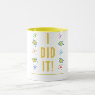 Caneca Colorida "Eu Fiz!" Bonés de formatura