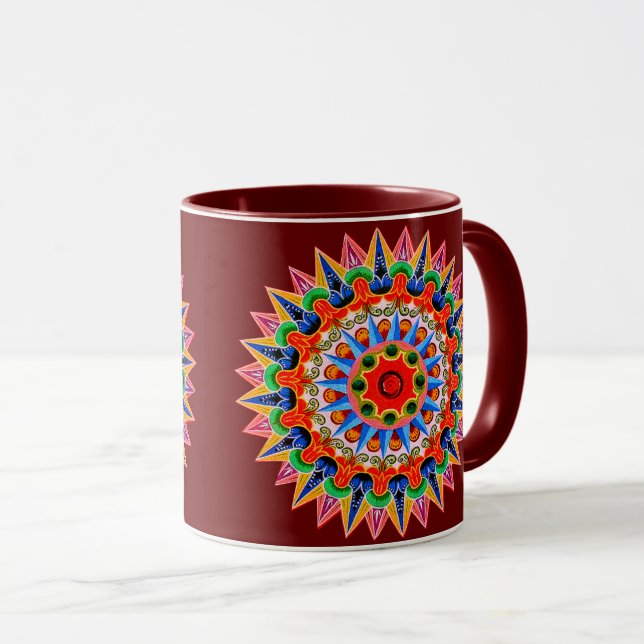 Caneca Colorida Folcllore Design Mug (Frente Esquerda)