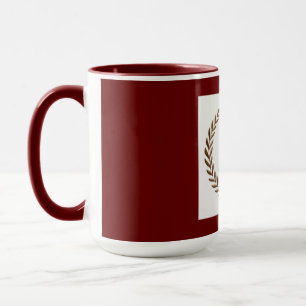 Caneca colorida marrom com monograma