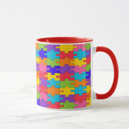 Caneca Colorida Quebra-cabeça de serra
