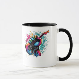 Caneca Colorido Burst Guitar - Atento ao Rock & Roll
