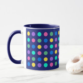 Caneca Colorido Design de Pontos Geométricos para Bebidas