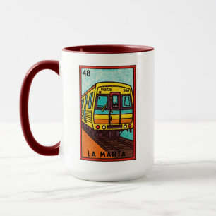 Caneca Colorido Estilo de Carta de Loteria do Trem Marta 