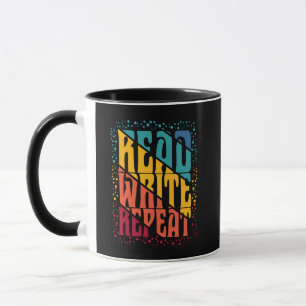 Caneca Colorido Ler Escrever Repetir