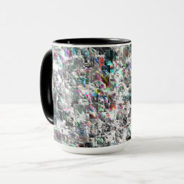 Caneca Coloridos parecem recortes de dvd quadrados, mosai