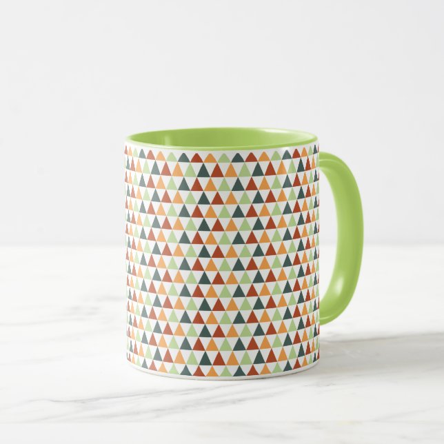Caneca Coloridos Triângulos Minúsculos Caem Geométrico (Frente Esquerda)