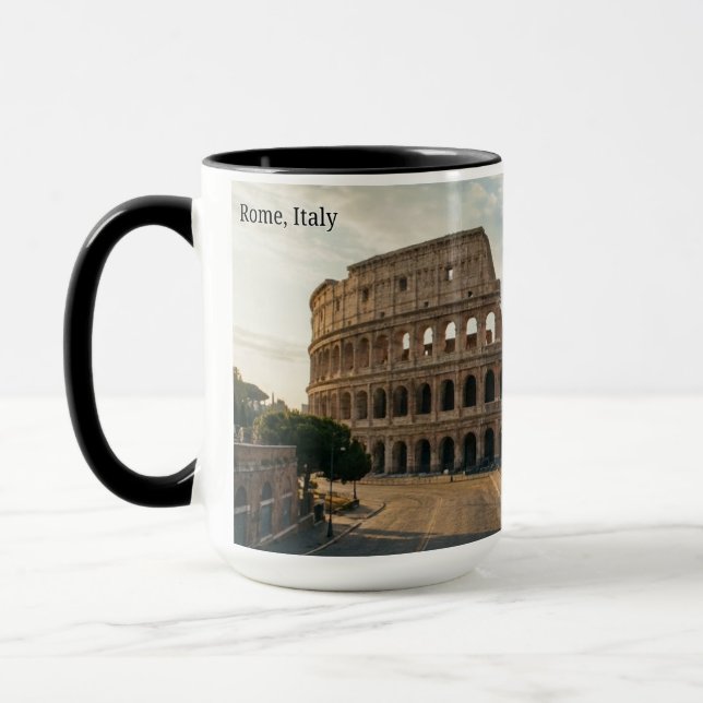 Caneca Colosseum Rome Italy Sunset Landscape Coffee Mug (Esquerda)