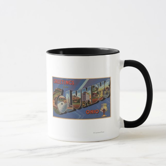 Caneca Columbus, Ohio - Cenas com Letras Grandes (Direita)