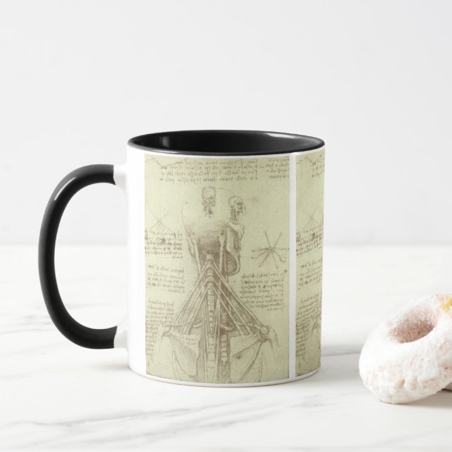Caneca Coluna Espinhal da Anatomia Humana de Leonardo da  (Com Donut)