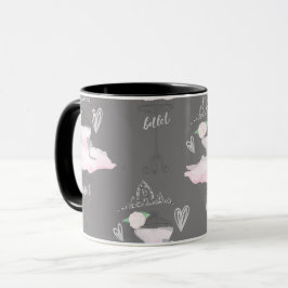 Caneca Coluna Rosa e Cinza Ballerina Raparigas Whimsical 