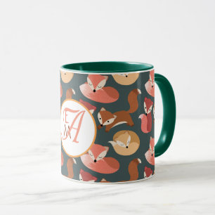 Caneca Colunas de Cores de Queda de Raposa de Madeira Mon