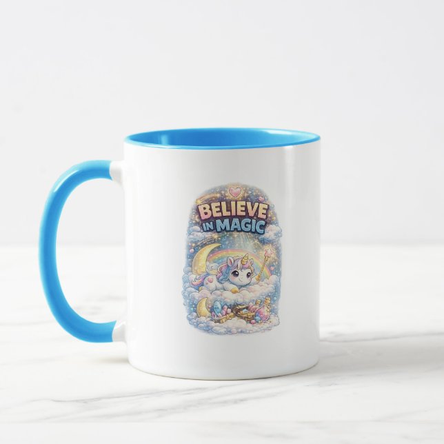 Caneca com Acabamento em Unicórnio Mágico (Esquerda)