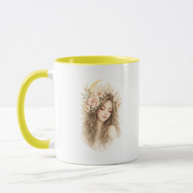 Caneca com Acabamento Mulher Boho Moon (Esquerda)