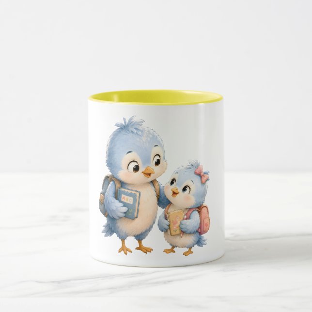 Caneca com Acento Amarelo Irmãos de Pássaros (Centro)