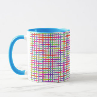 Caneca com Alça Azul Brilhante e Colorida