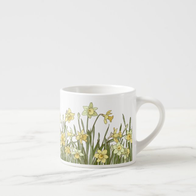 caneca com borda floral de daffodils amarelos (Direita)