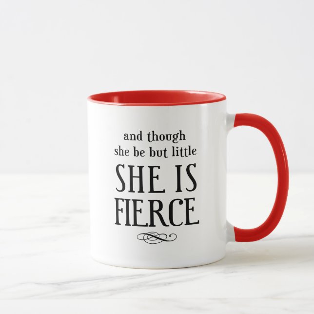 Caneca com Citação de Shakespeare Pequena Mas Fero (Direita)
