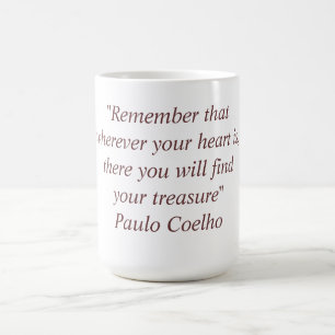Caneca com citações de Paulo Coelho