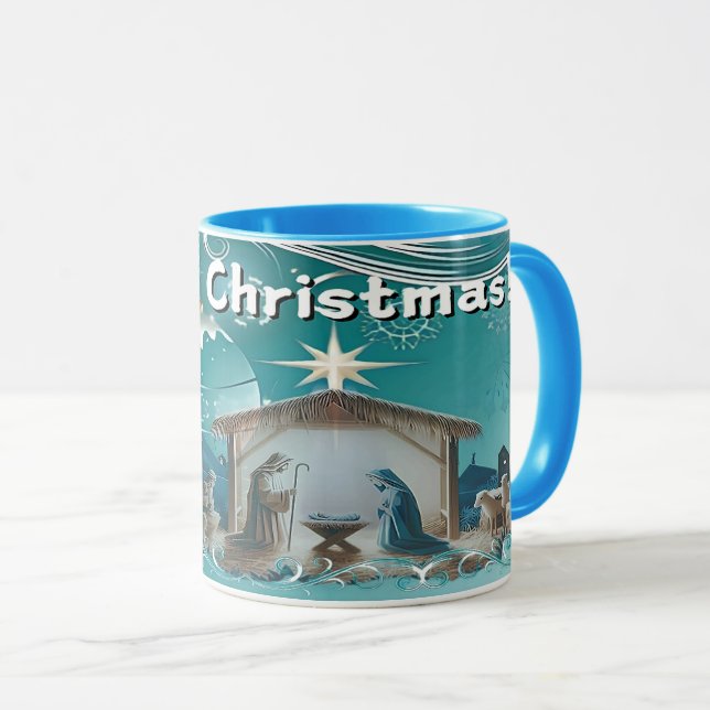 Caneca com cor dentro-Natal (Frente Esquerda)