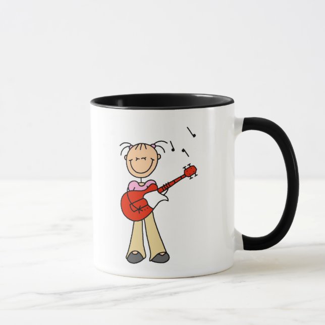 Caneca com Desenho de Guitarra em Stick Figure (Direita)