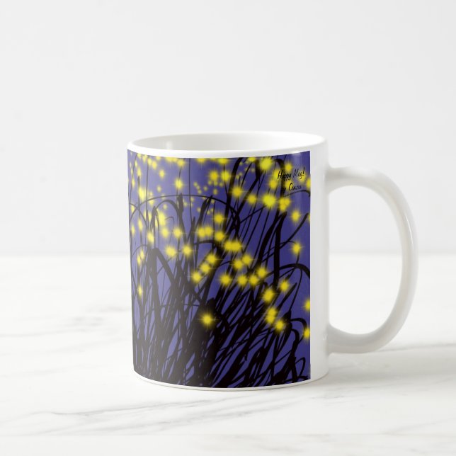 Caneca com design abstrato com flores luminosas! (Direita)