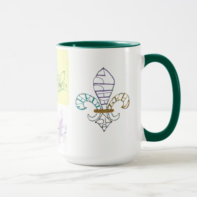 Caneca com Design Artístico Fleur de Lis do Mardi  (Direita)