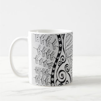 Caneca com design preto e branco