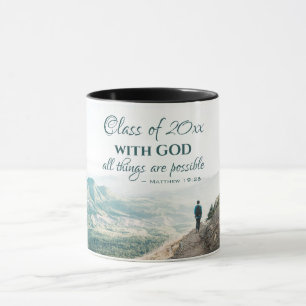 Caneca Com Deus, todas as coisas são possíveis para a gra