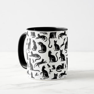 Caneca com Estampa de Gato Preto e Branco – Estilo