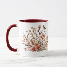 Caneca com estampa floral