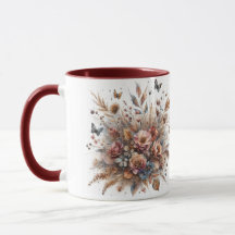 Caneca com estampa floral