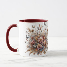 Caneca com estampa floral