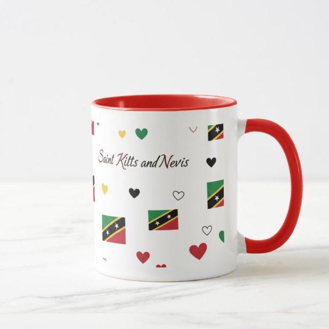 Caneca com Estampa Roots de St Kitts | Bandeira do (Direita)
