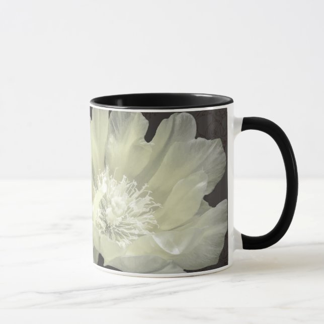 Caneca com Flores de Cacto em Creme e Preto (Direita)