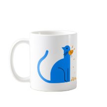 Caneca com fome do gato das mulheres & de café das