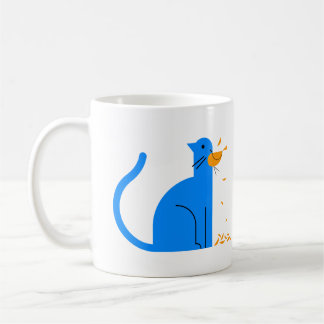 Caneca com fome do gato das mulheres & de café das