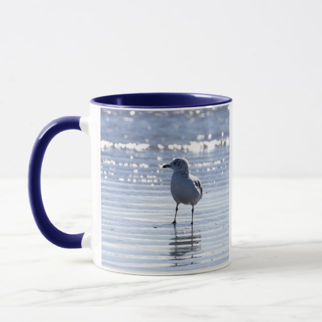 Caneca com Foto de Gaivota no Oceano (Esquerda)
